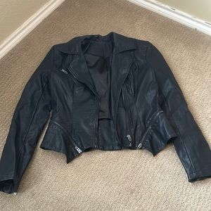 Black faux leather jacket size Small